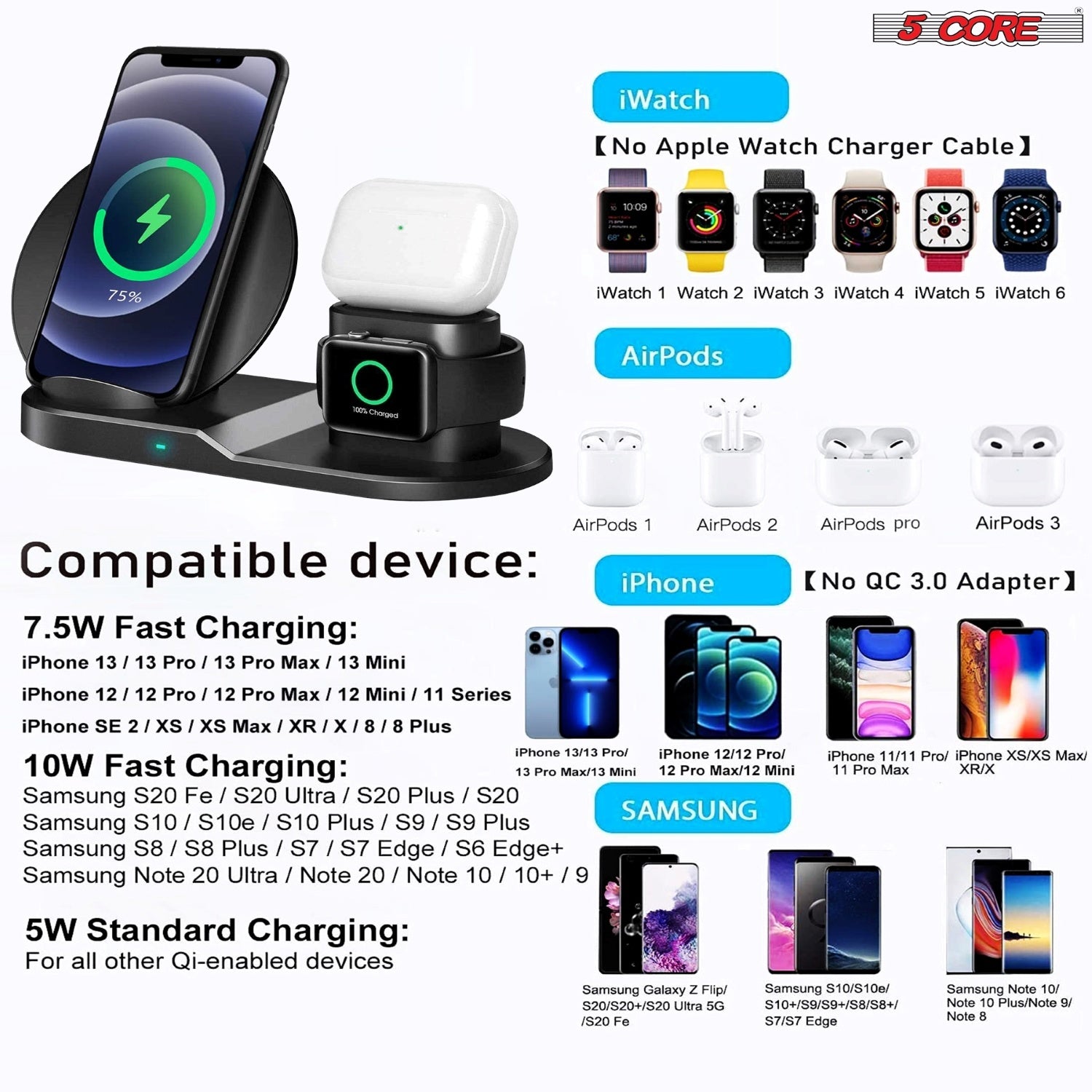 Wireless 3in1 Fast Charge Stand